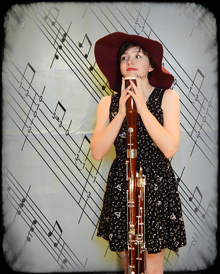 Nadya Ferguson with her bassoon