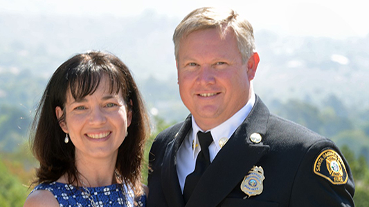 Chief Martin and his wife, Jill Johnson