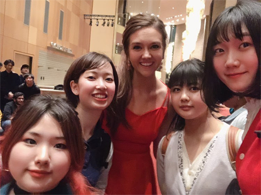 Hannah alongside Japanese students at the Phoenix Symphony with the Arizona State University Global Launch Program
